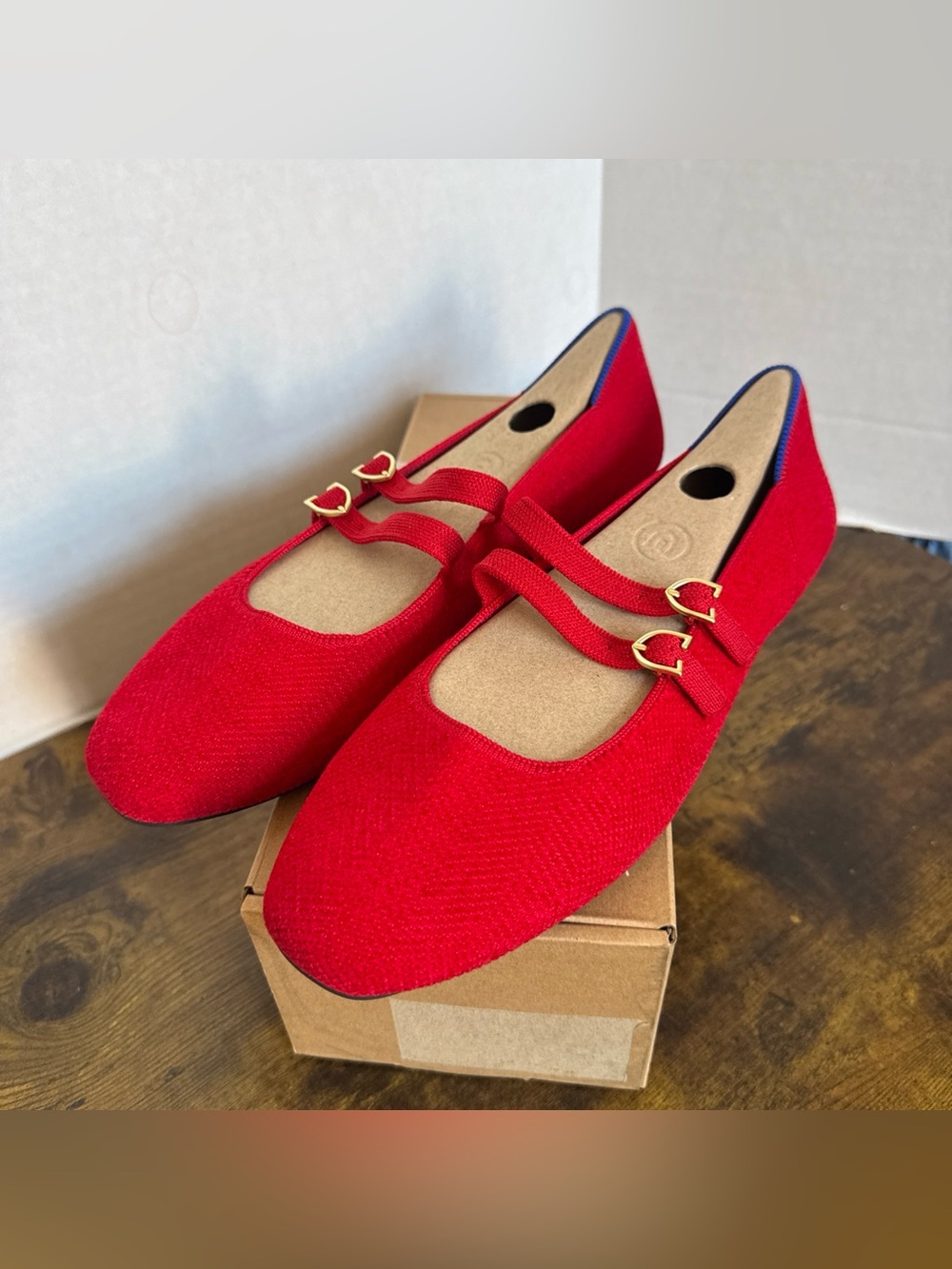 Rothy’s Women’s The Double Buckle Mary Jane Velvet Red Crisp Size 9 NEW